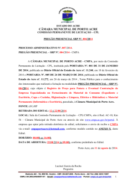 Edital PREG+&acirc;O - SRP N-&brvbar;. 004-2014