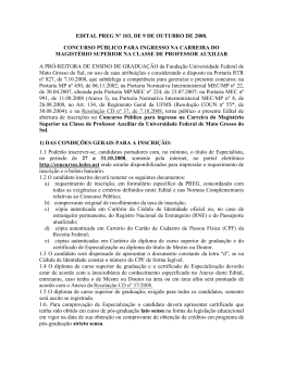 EDITAL PREG N&ordm; 103, DE 9 DE OUTUBRO DE 2008. CONCURSO