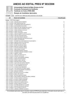 Vestibular de Ver&atilde;o UFMS - 2008