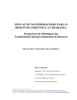 inova&ccedil;&atilde;o no federalismo para o desenvolvimento e a