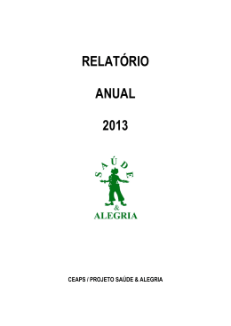 PSA Relatório Anual 2013 - Projeto Saúde & Alegria