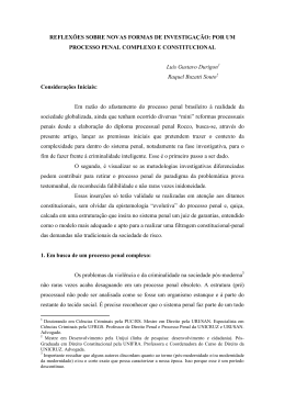 POR UM PROCESSO PENAL COMPLEXO E CONSTITUCIONAL