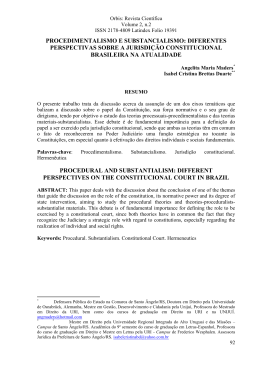 Procedimentalismo e Substancialismo