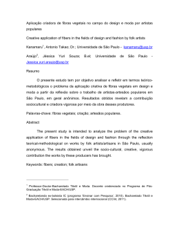 Aplica&ccedil;&atilde;o criadora de fibras vegetais no campo do design e moda