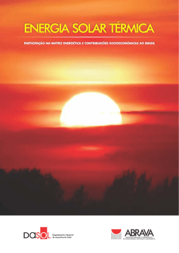 Energia Solar T&eacute;rmica &ndash; Participa&ccedil;&atilde;o na matriz energ&eacute;tica e