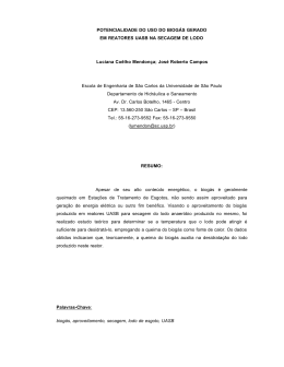 POTENCIALIDADE DO USO DO BIOG&Aacute;S GERADO EM