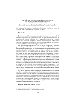 Influ&ecirc;ncia do estresse por calor no ciclo de produ&ccedil;&atilde;o de ovos de