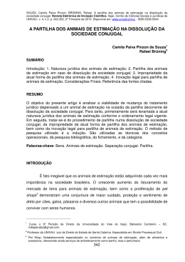 a partilha dos animais de estima&ccedil;&atilde;o na dissolu&ccedil;&atilde;o da