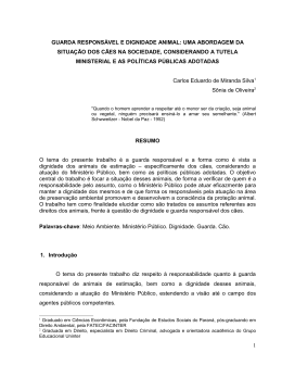 guarda respons&aacute;vel e dignidade animal