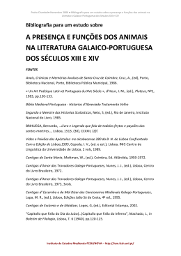 a presen&ccedil;a e fun&ccedil;&otilde;es dos animais na literatura galaico