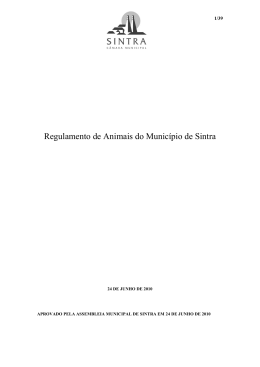 Regulamento de Animais do Município de Sintra