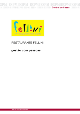 RESTAURANTE FELLINI: gest&atilde;o com pessoas