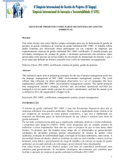 1 GEST&Atilde;O DE PROJETOS COMO PARTE DO