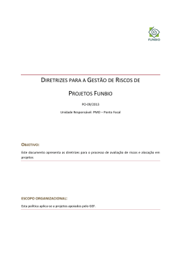 DIRETRIZES PARA A GEST&Atilde;O DE RISCOS DE PROJETOS FUNBIO