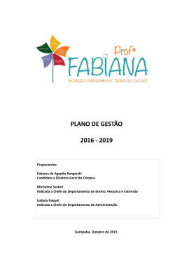 Plano de gestão da candidata Fabiana de Agapito Kangerski