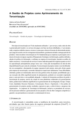 A Gest&atilde;o de Projetos como Aprimoramento da Terceiriza&ccedil;&atilde;o