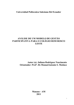 an&aacute;lise de um modelo de gest&atilde;o participativa para o col&eacute;gio dom