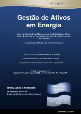 Gest&atilde;o de Ativos em Energia