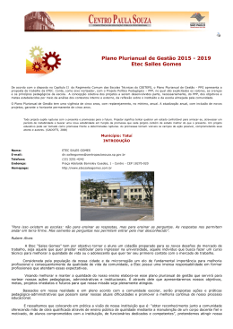 Plano Plurianual de Gest&atilde;o 2015