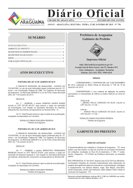 Di&aacute;rio Oficial do Munic&iacute;pio desta segunda