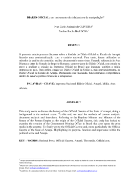 DI&Aacute;RIO OFICIAL: um instrumento de cidadania ou de manipula&ccedil;&atilde;o