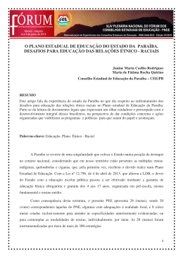 O Plano Estadual de Educação do Estado da Paraíba