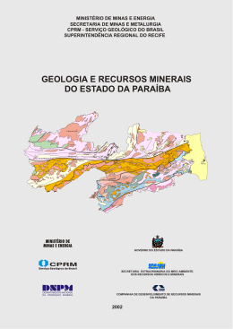 Geologia e Recursos Minerais do Estado da Paraíba - RIGeo