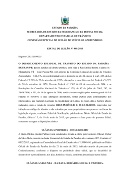 ESTADO DA PARA&Iacute;BA SECRETARIA DE ESTADO DA - Detran-PB
