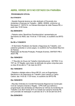 ABRIL VERDE 2015 NO ESTADO DA PARA&Iacute;BA