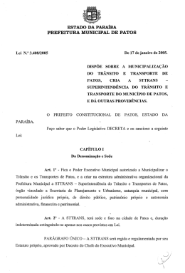 EsTADo DA PARAÍBA PREFEITURA MUNICIPAL DE PATOS