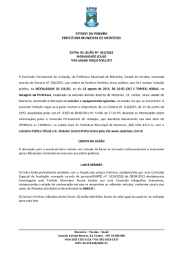 ESTADO DA PARA&Iacute;BA PREFEITURA MUNICIPAL DE MONTEIRO