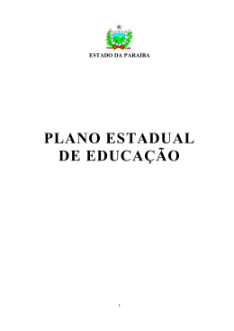 Plano Estadual de Educação - Paraíba