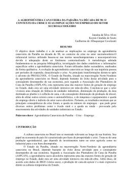 a agroind&uacute;stria canavieira da para&iacute;ba na d&eacute;cada de 90: o