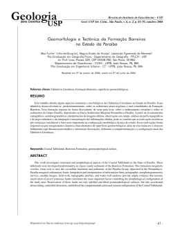 Geomorfologia e Tect&ocirc;nica da Forma&ccedil;&atilde;o Barreiras no Estado da