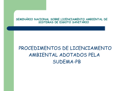 procedimentos de licenciamento ambiental adotados pela sudema-pb