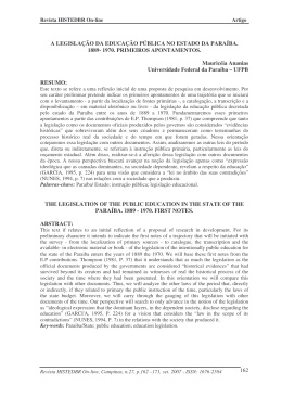 a legislação da educação pública no estado da paraíba