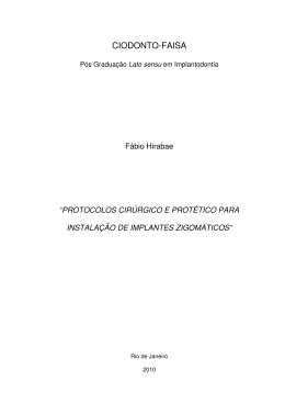 Protocolos cirúrgico e protético para instalação de implantes