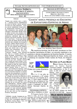 62&ordf;Edi&ccedil;&atilde;o - Folha Esp&iacute;rita Francisco Caixeta