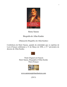 Henri Sausse - Biografia de Allan Kardec