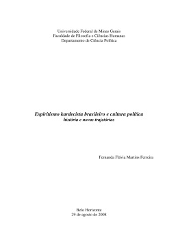 Espiritismo kardecista brasileiro e cultura pol&iacute;tica