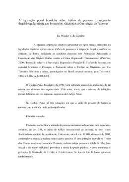 A legisla&ccedil;&atilde;o penal brasileira sobre tr&aacute;fico de pessoas e imigra&ccedil;&atilde;o