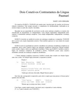 Dois Conetivos Contrastantes da L&iacute;ngua Paumar&iacute;