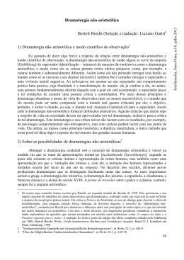 Dramaturgia n&atilde;o-aristot&eacute;lica Bertolt Brecht (Sele&ccedil;&atilde;o e