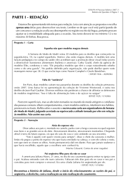 Prova Objetiva e Reda&ccedil;&atilde;o do Processo Seletivo 2007/I