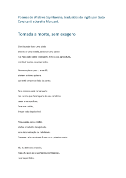 Poemas de Wislawa Szymborska, traduzidos do inglês por Guto