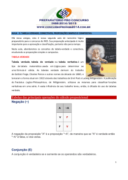 tabela verdade e proposi&ccedil;&otilde;es simples e compostas