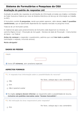 formul&aacute;rio de avalia&ccedil;&atilde;o - Parceria para Governo Aberto