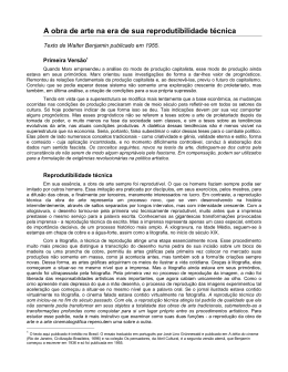 A obra de arte na era de sua reprodutibilidade