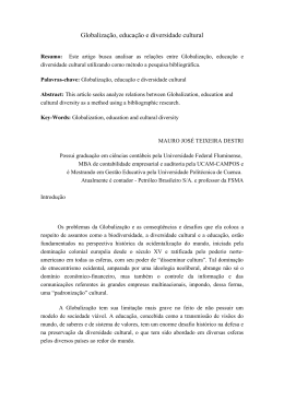 Globaliza&ccedil;&atilde;o, educa&ccedil;&atilde;o e diversidade cultural