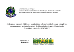 Cat&aacute;logo de materiais did&aacute;ticos e paradid&aacute;ticos sobre